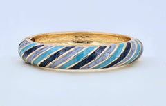 Enamel Navy Blue Aquamarine  Bangel BRACELET-21WA03333