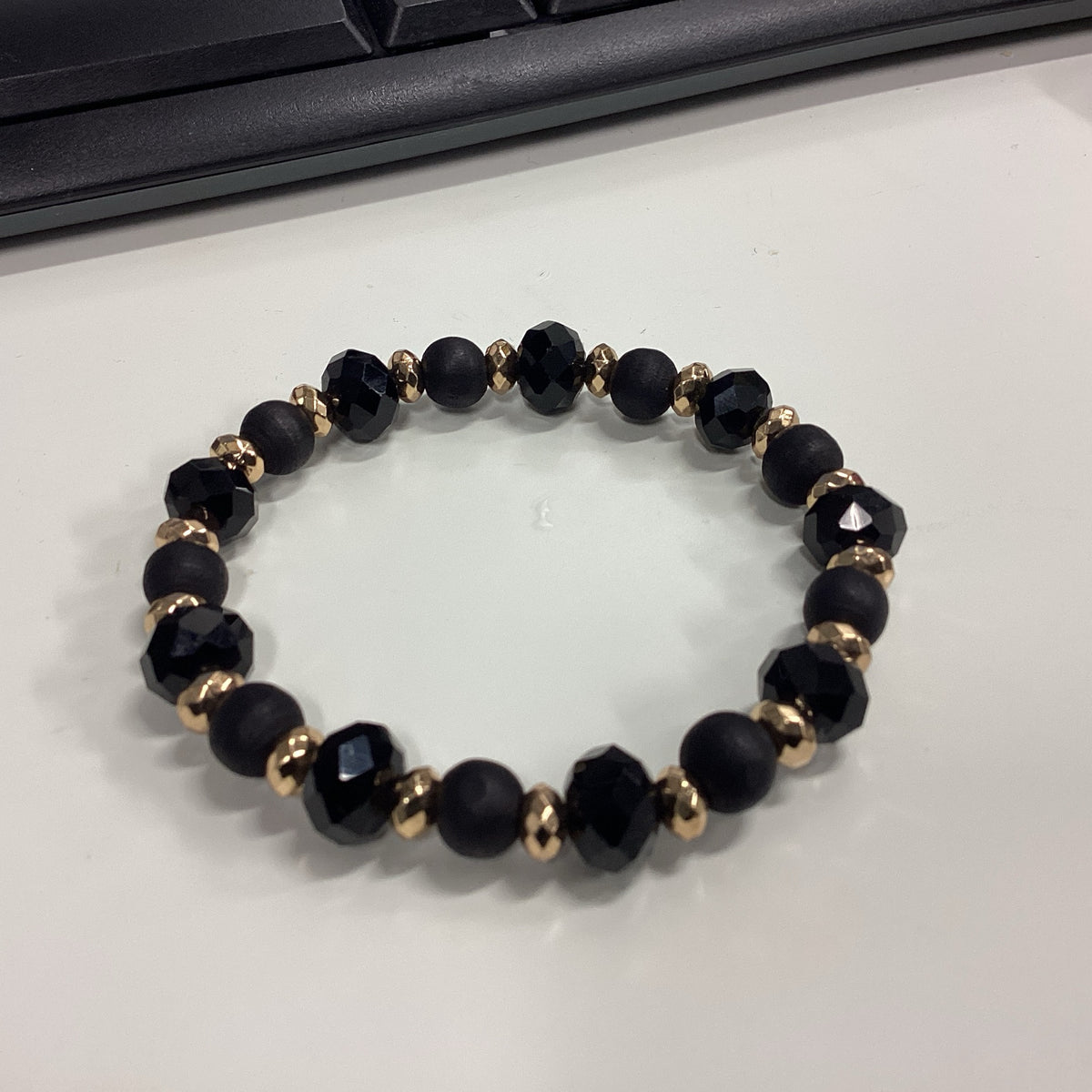 Black Beaded Bracelet