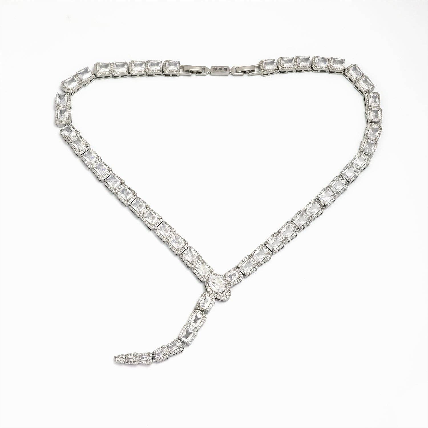 Gold Classic Gold CZ Emerald Cut Tennis Chain-00053 Chain-00054: Gold