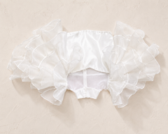 Highlight White Ruffle Mock Neck Blouse