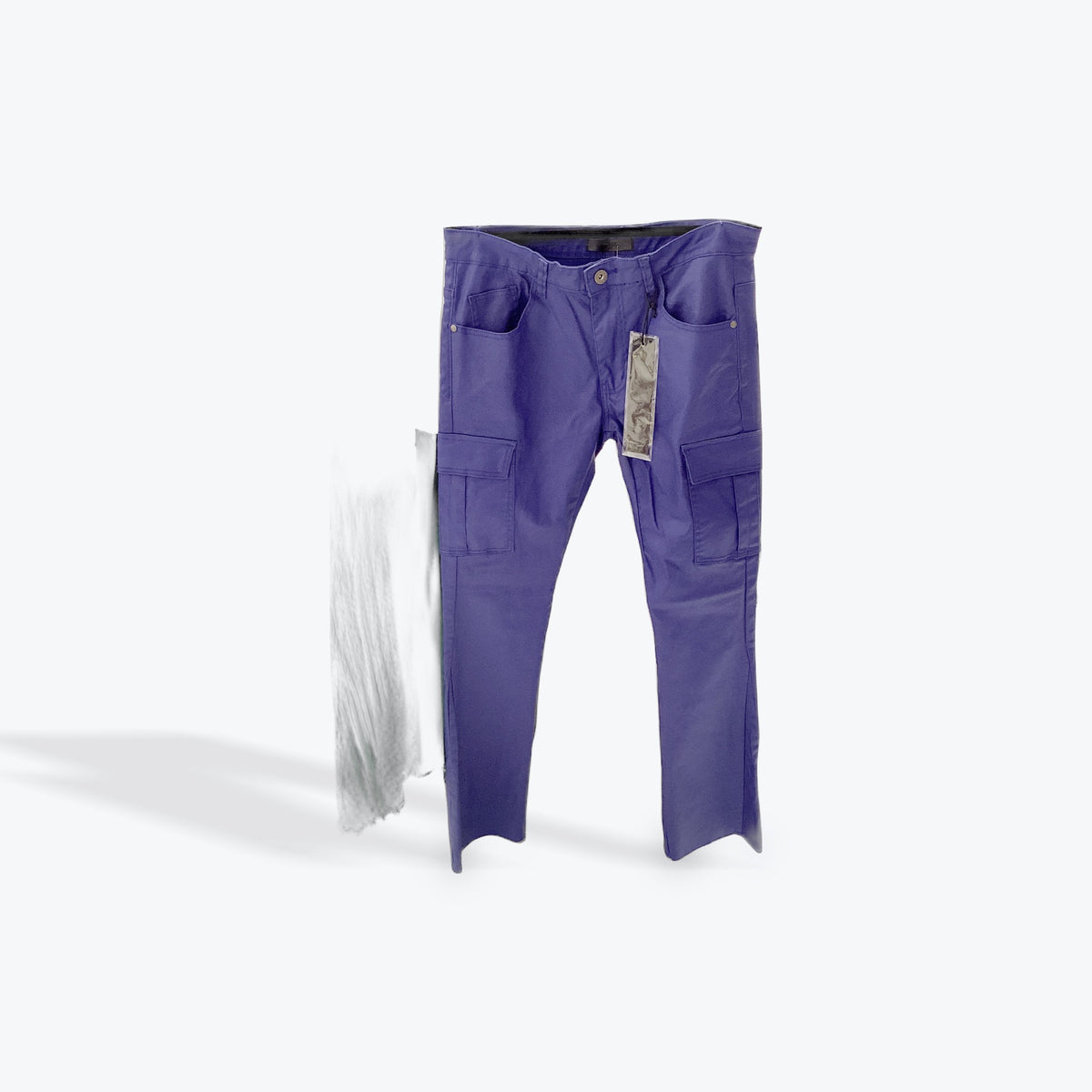 KDNK BLUE WAXED CARGO PANTS