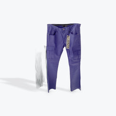 KDNK BLUE WAXED CARGO PANTS