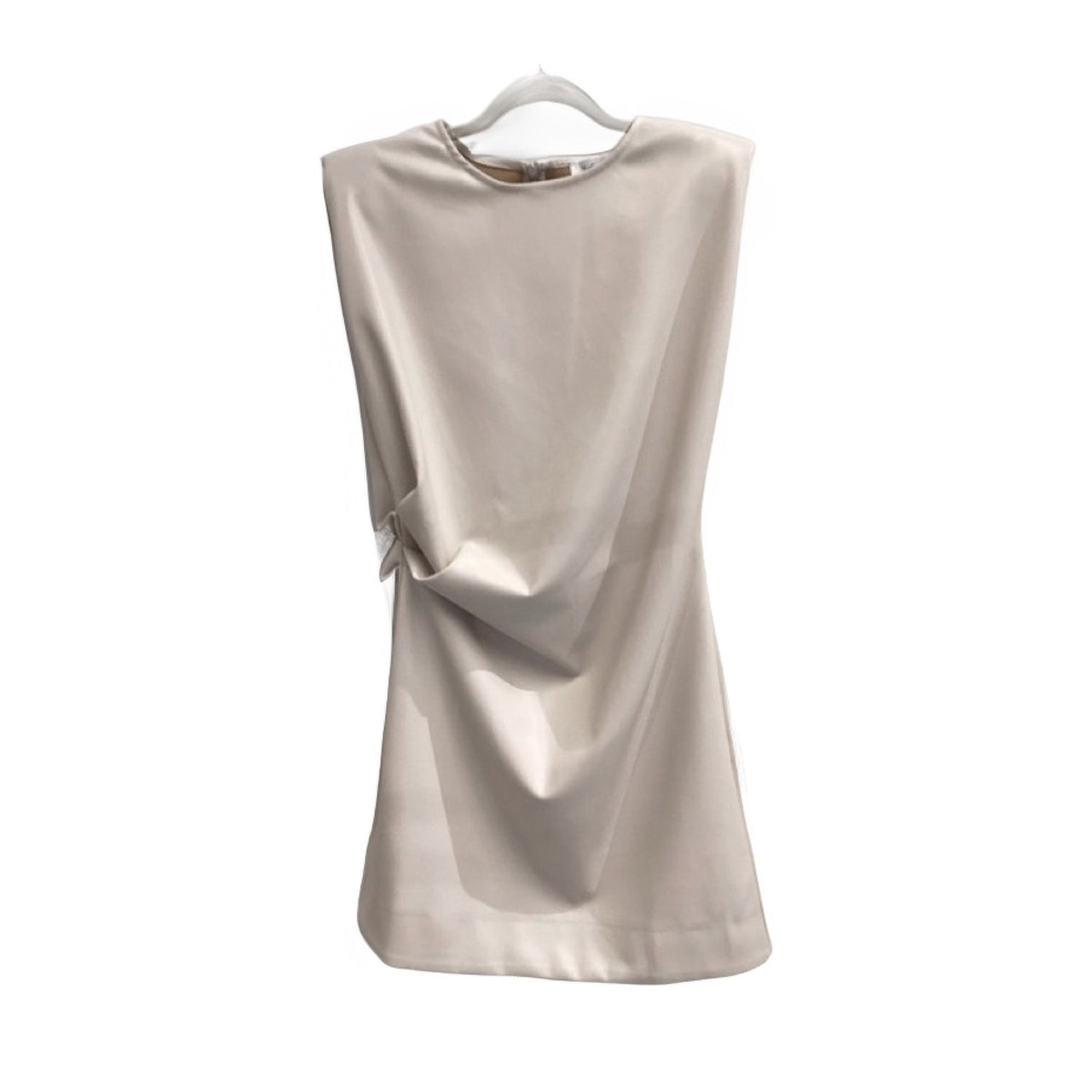 SOPHIE THE LABEL CREAM LEATHER DRESS