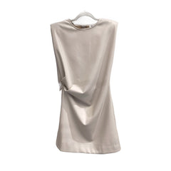 SOPHIE THE LABEL CREAM LEATHER DRESS