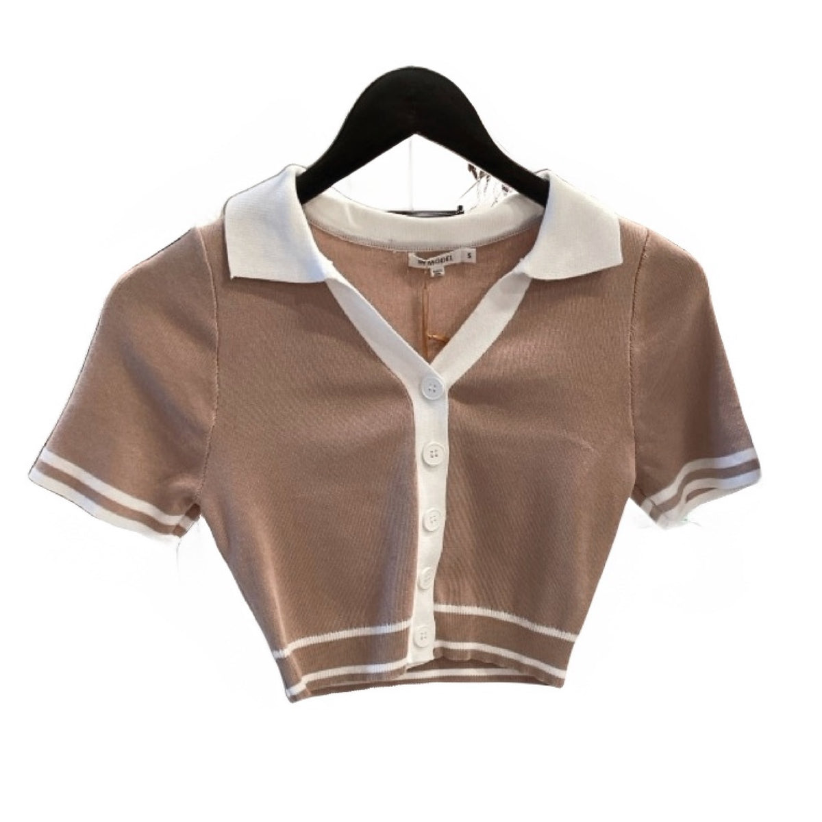 IMMODEL NUDE WHITE CROPPED COLLAR SHIRT *