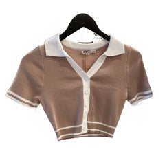 IMMODEL NUDE WHITE CROPPED COLLAR SHIRT *