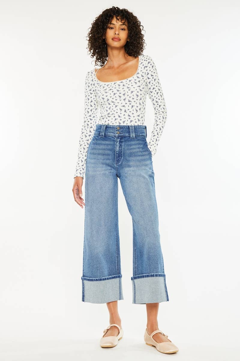 KANCAN 90’S JEANS CROPPED WIDE JEANS 7/27