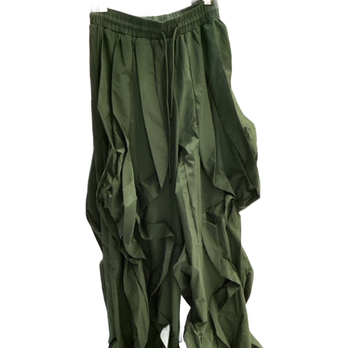 Daisy Green Ruffle Wide Leg Parachute Pants