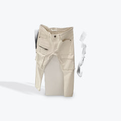 KDNK Cream Skinny CARGO PANTS