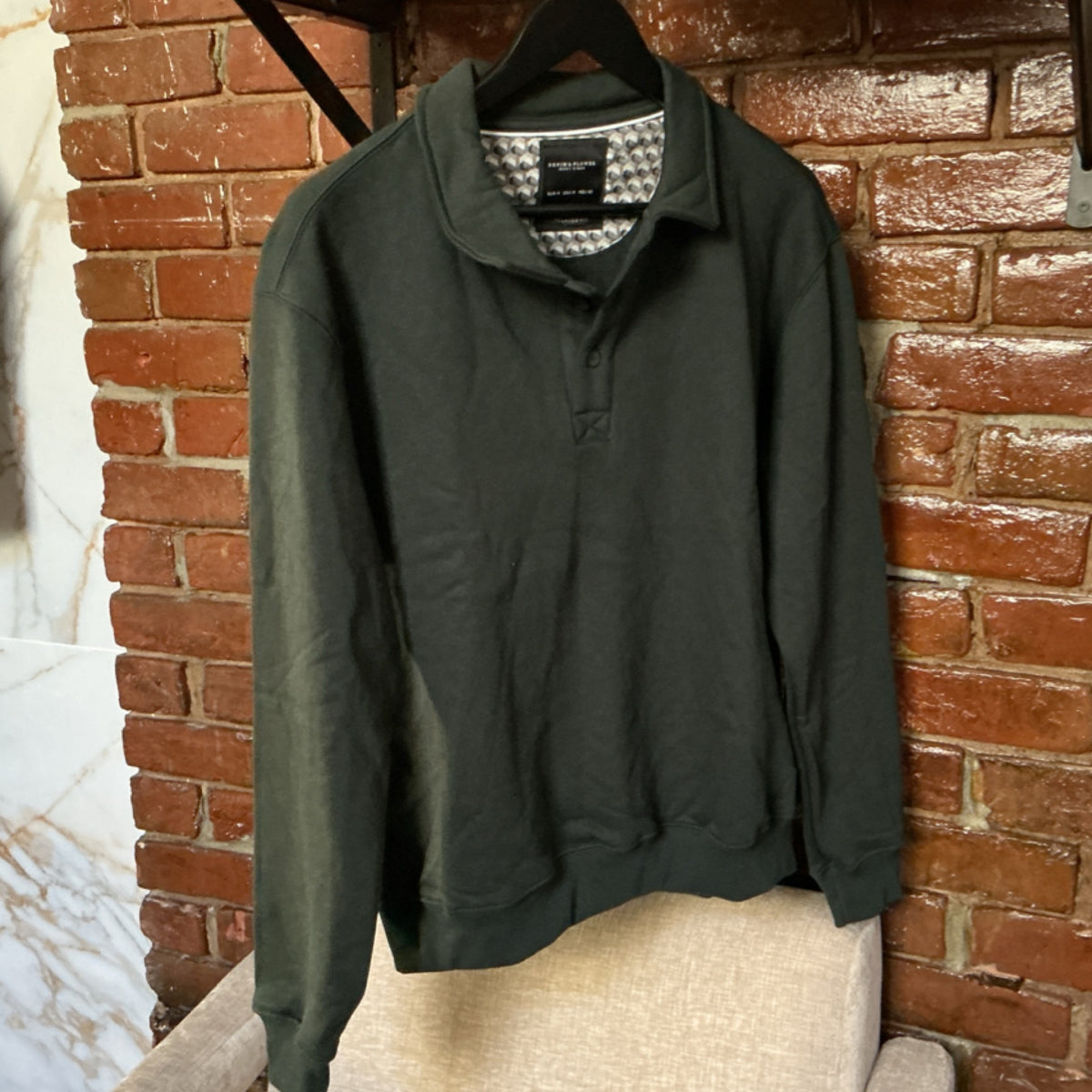 Denim & Flower Green Collared Shirt
