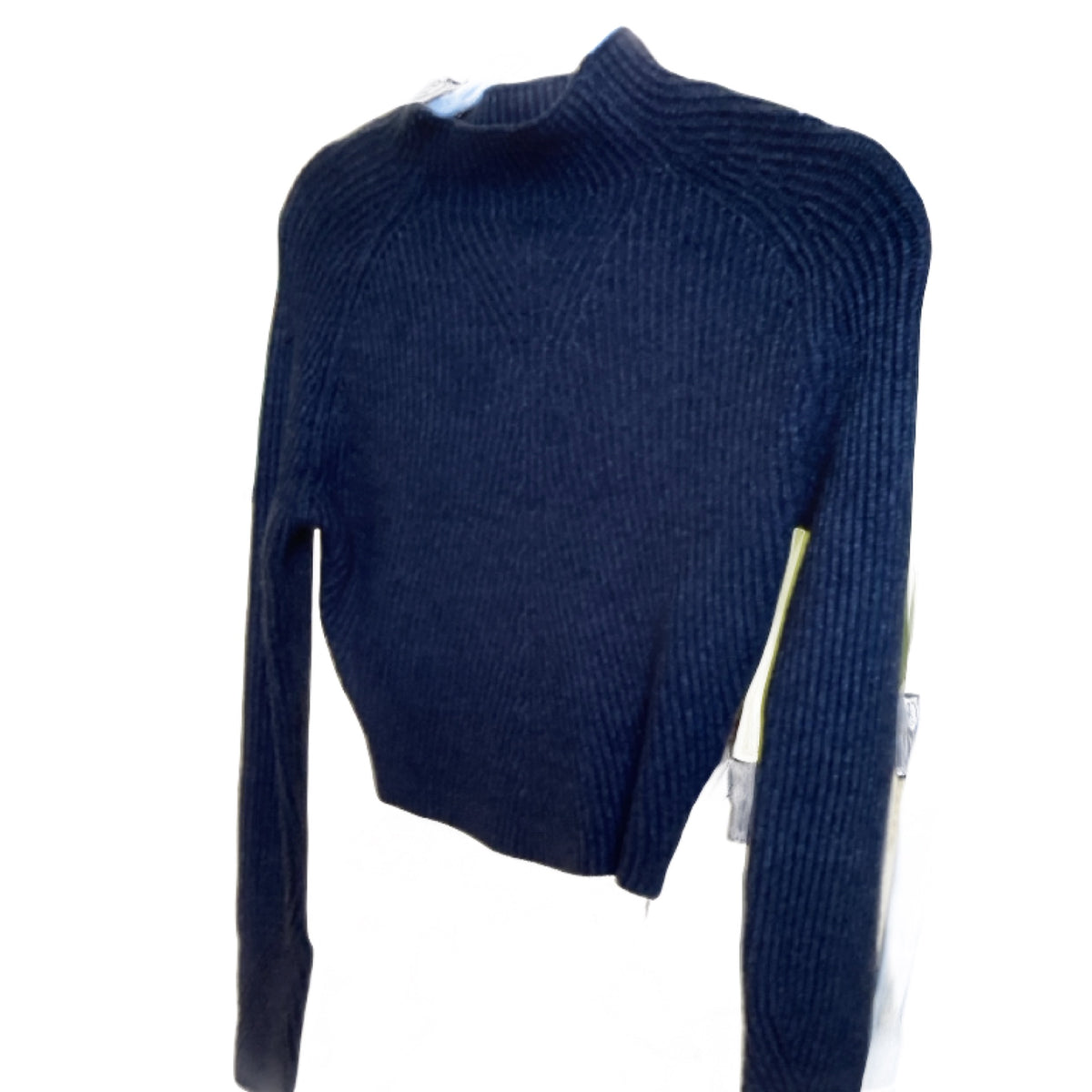 Immodel Black Ribbed Crop Sweater
