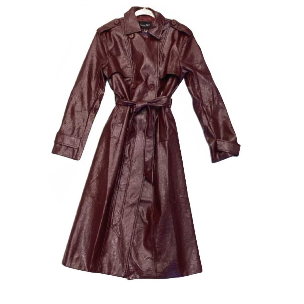 Emory Park Wine Leather Trench Coat