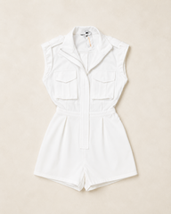 Strut & B White Satin Romper