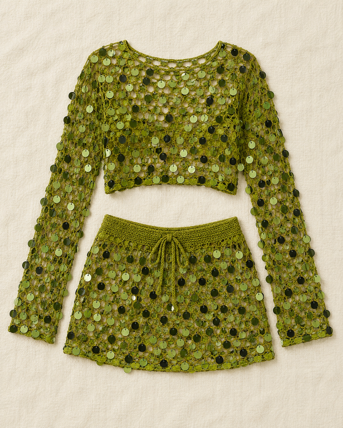 Mermaid Swim Green Sequin Skirt