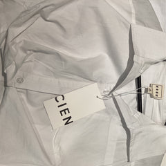 C I E N white cropped shirt