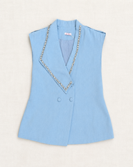 La'Ros Blue Bling Top