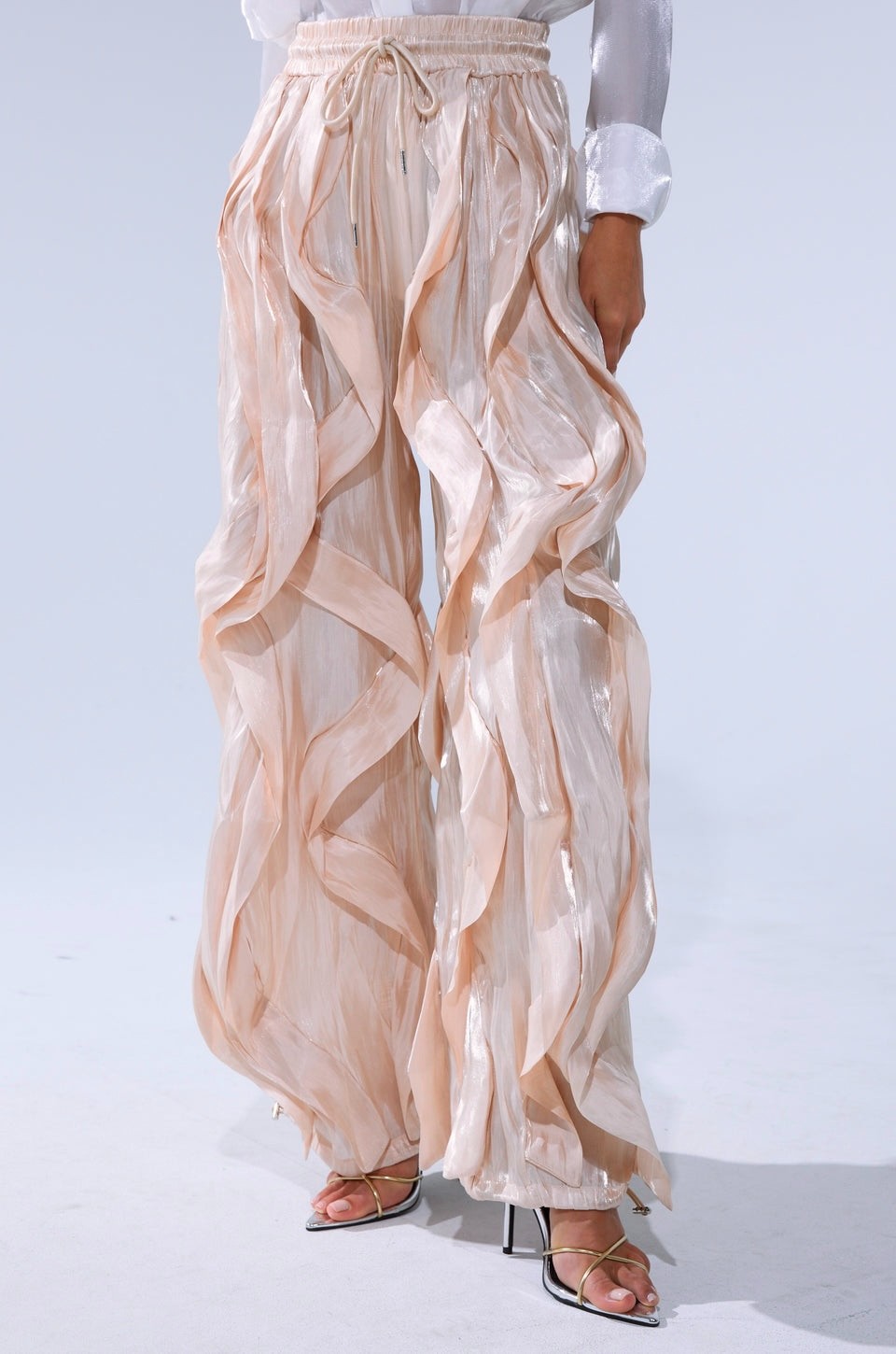 NUDE RUFFLE JOGGERS