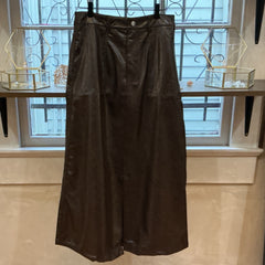 FORE Brown Faux Patent Leather Skirt