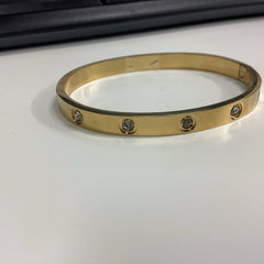 Gold Studded Hinged Bangle