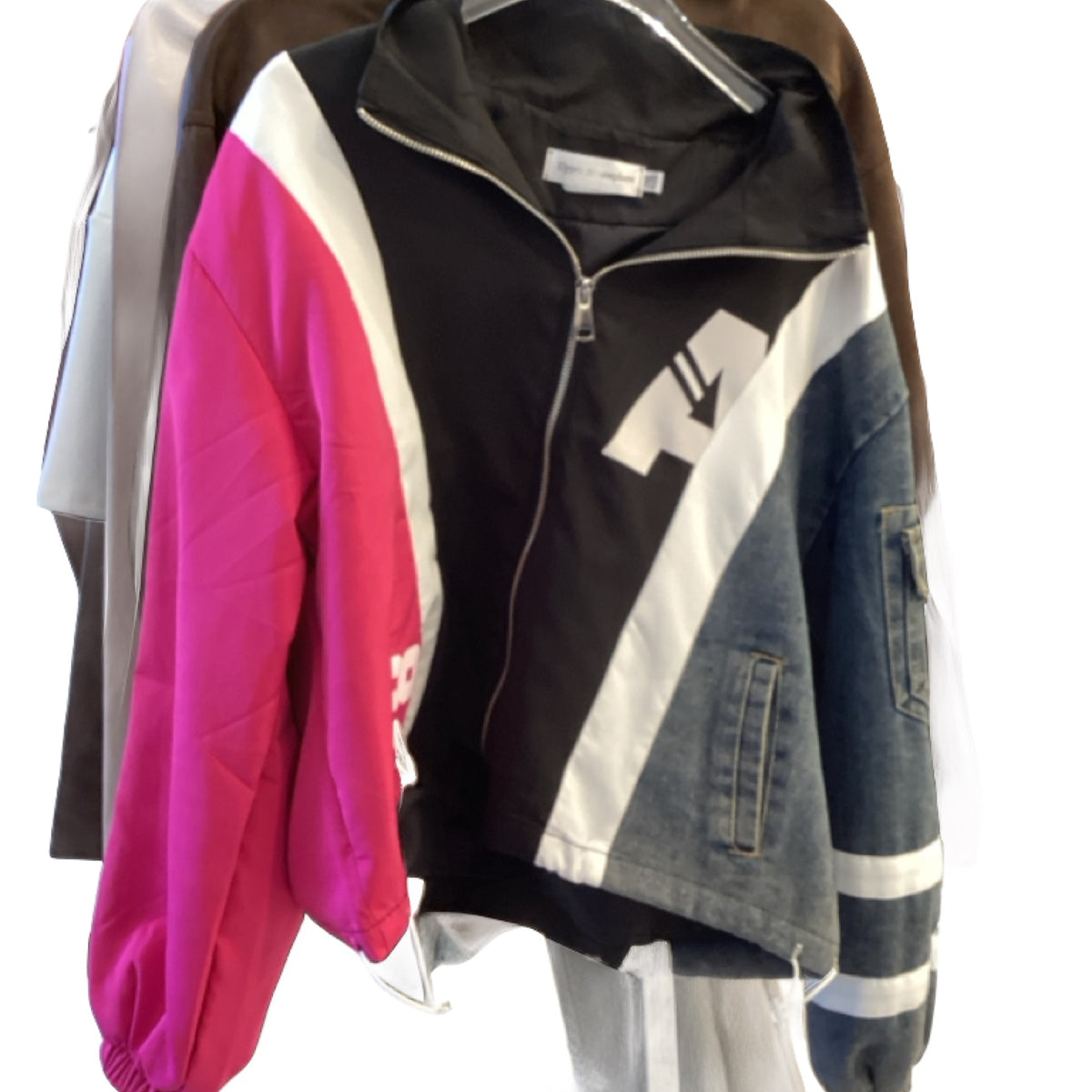 Upper Atmosphere Denim and Pink Crop  #28 Jacket