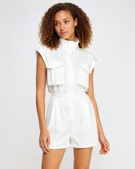 Strut & B White Satin Romper