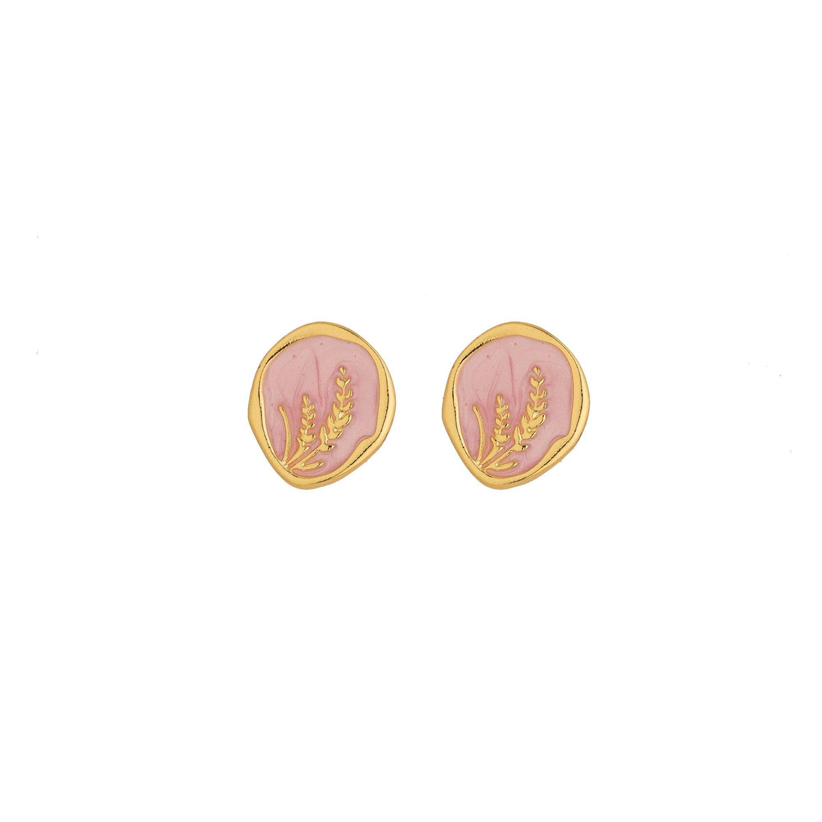 Chic Pink Enamel Stud Stainless Steel Earring Earring-00351