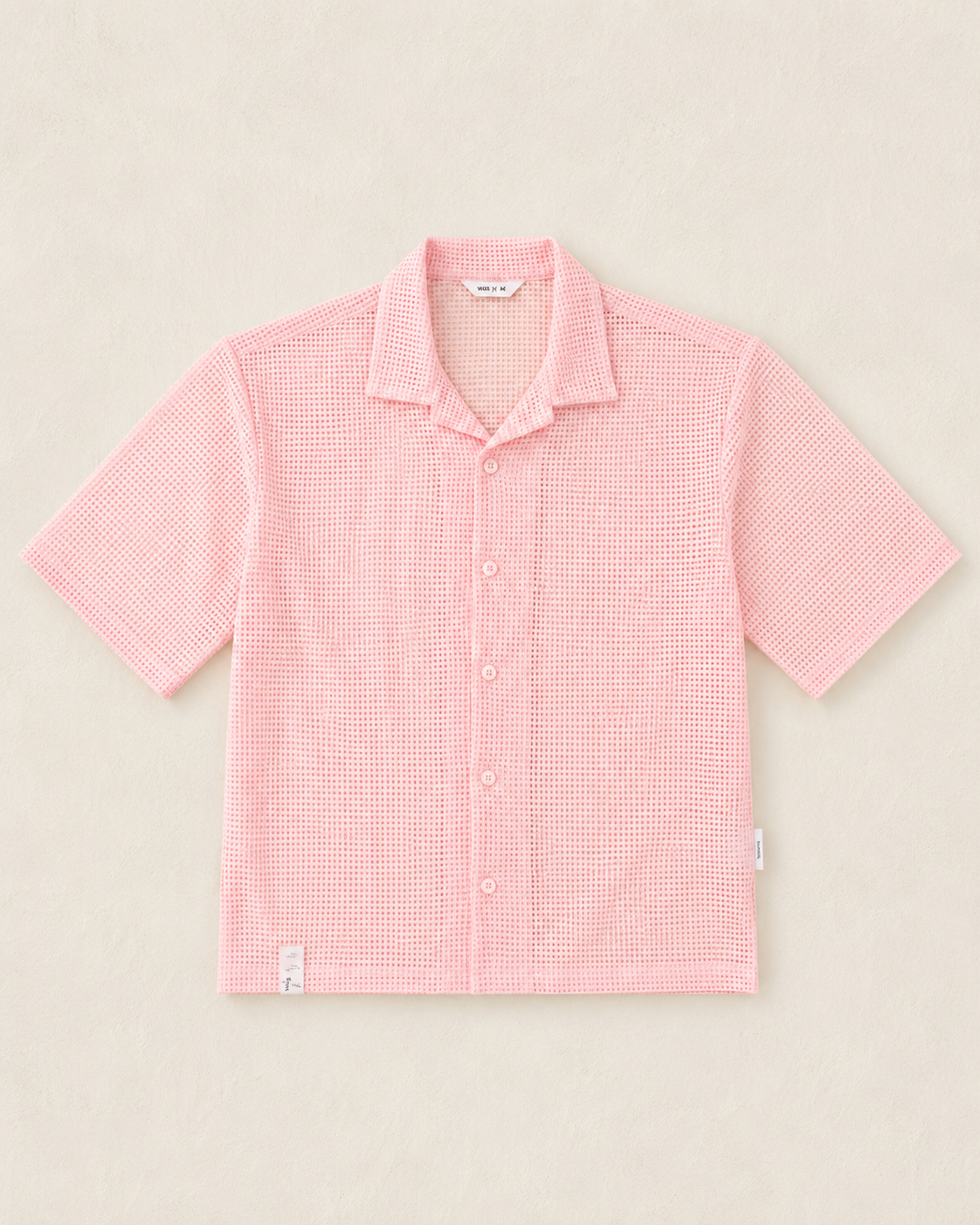 mode of one pink mesh top