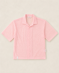 mode of one pink mesh top