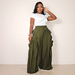 La'Ros Green Ruffle Cargo