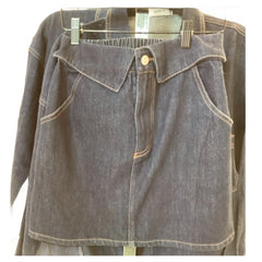 Hersy indigo denim fold waist mini skirt