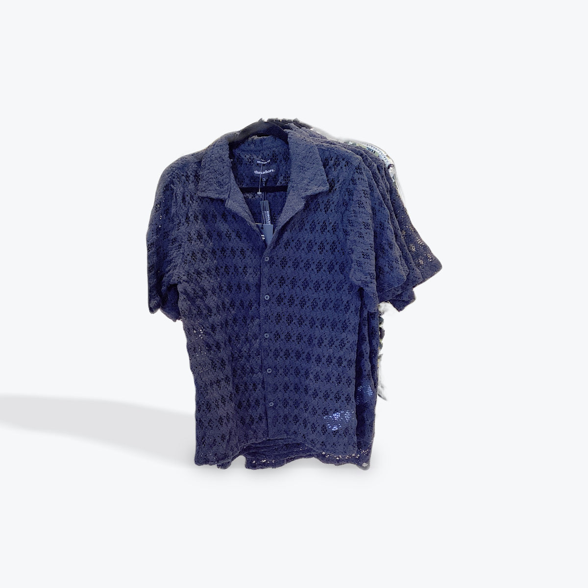 threadbare black mesh shirt