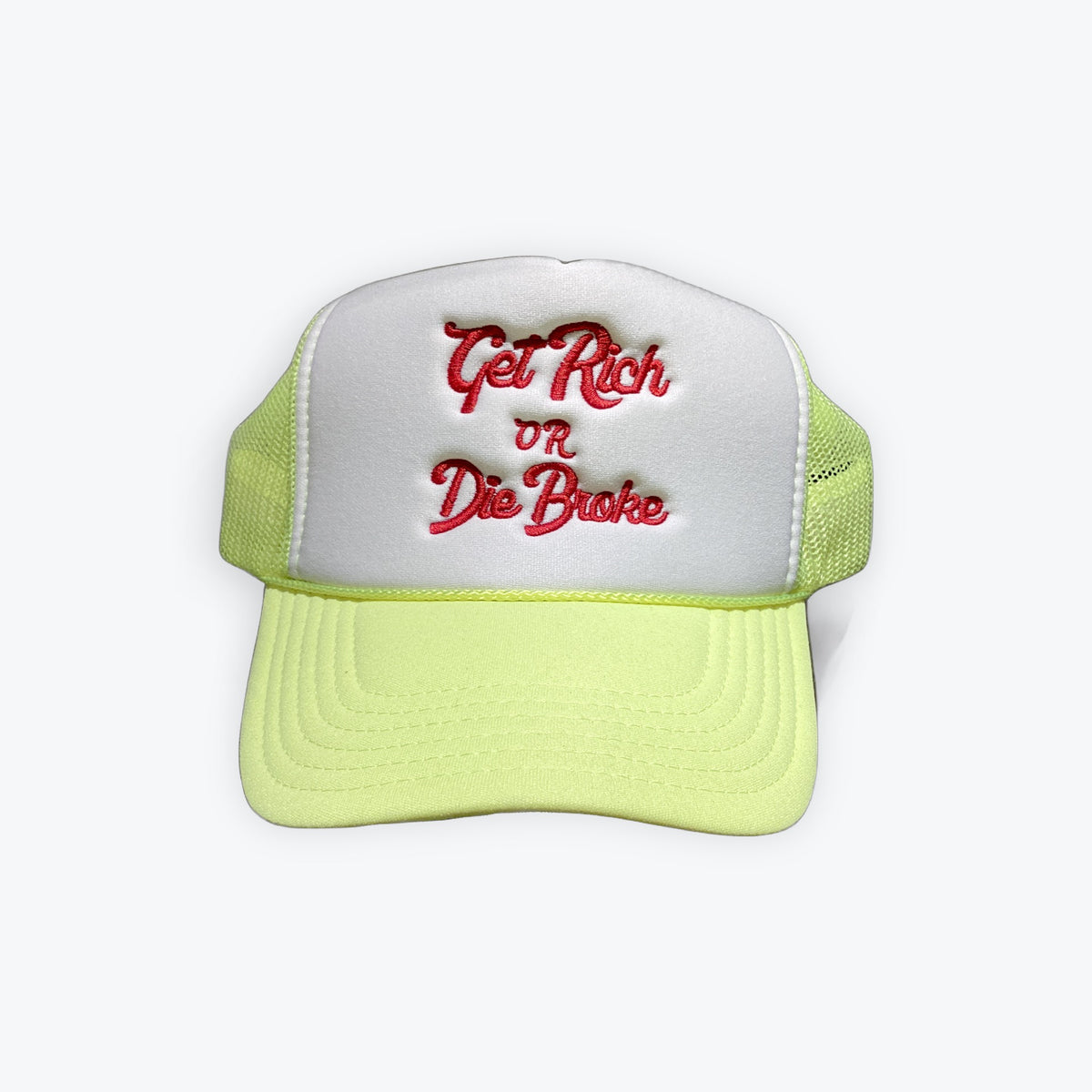 Get Rich Trucker Hat Lime Green