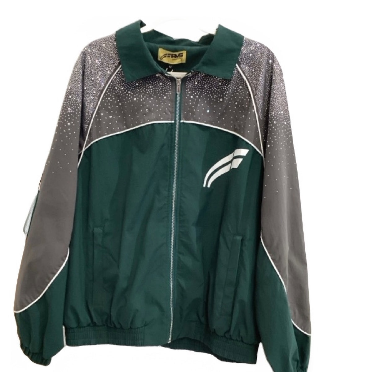 RVS Green Rhinestone WindbreakerJacket