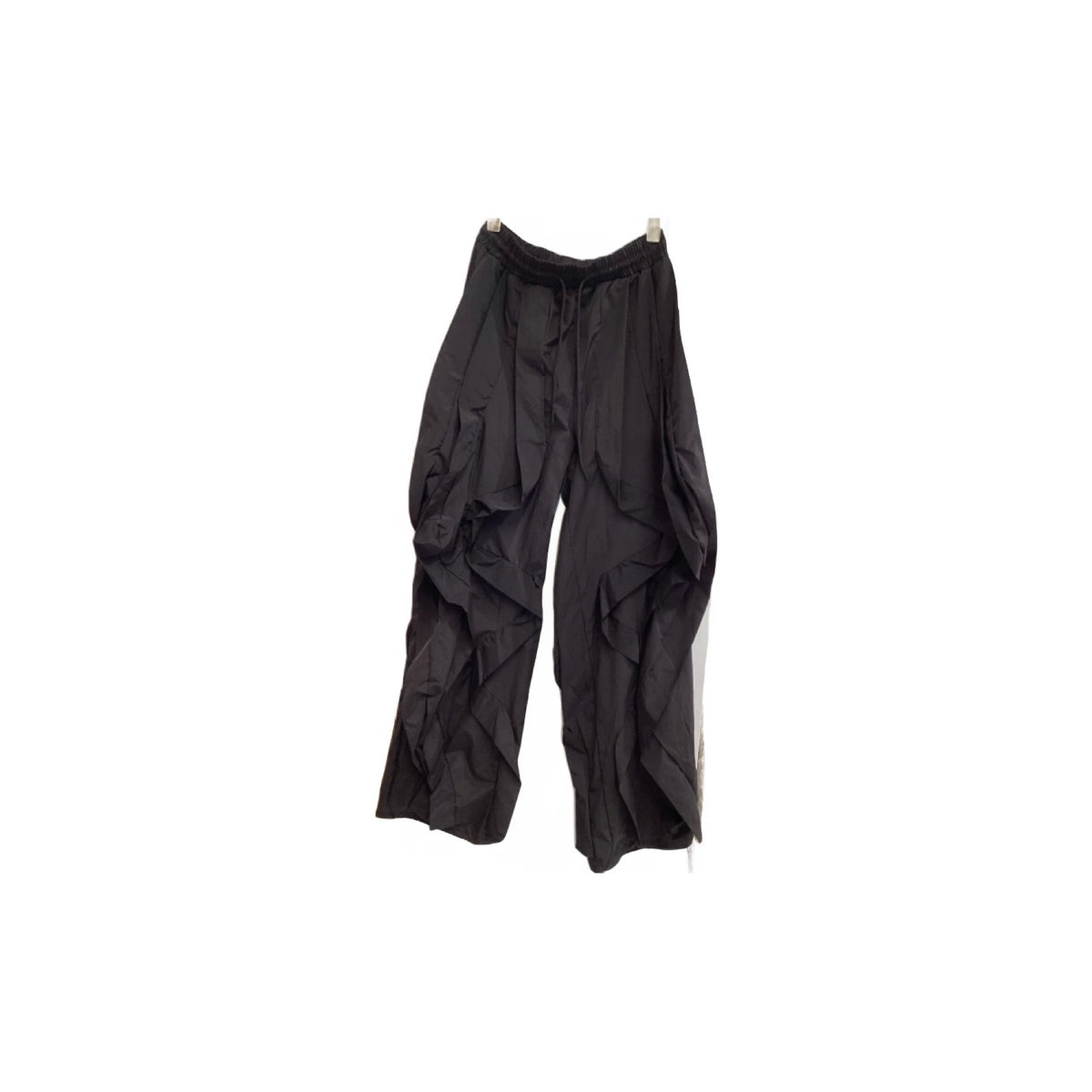 Daisy Black Ruffle Wide Leg Parachute Pants