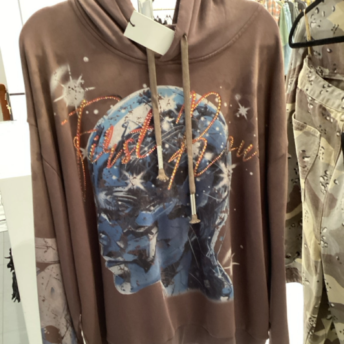 First Row Brown Post Human Hoodie