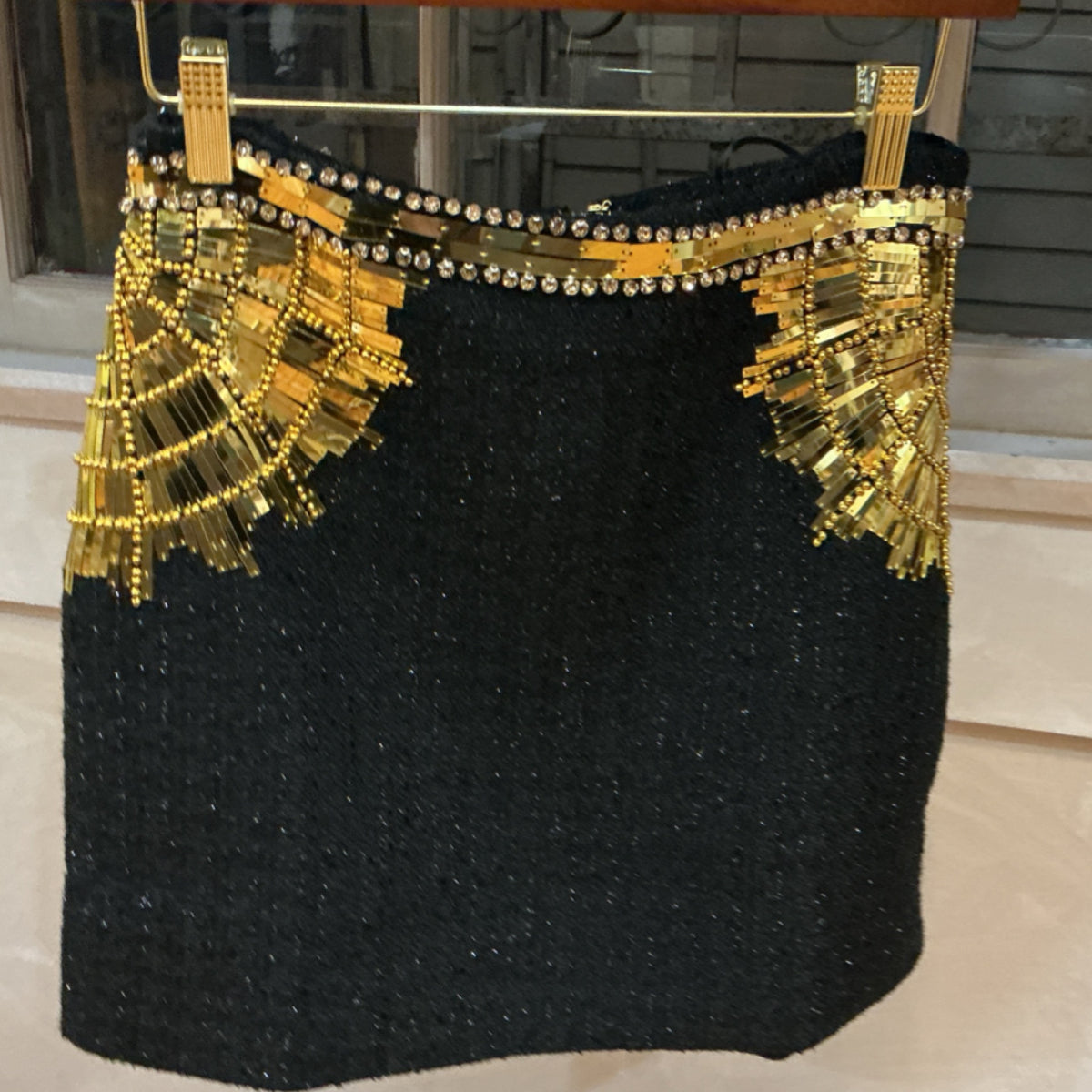 Blithe black/gold metal skirt