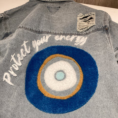Trio light denim protect your energy long jacket