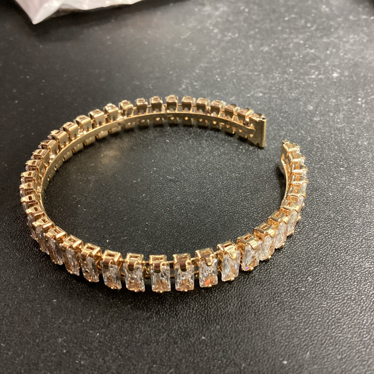 Rectangle Diamond Gold Bangle