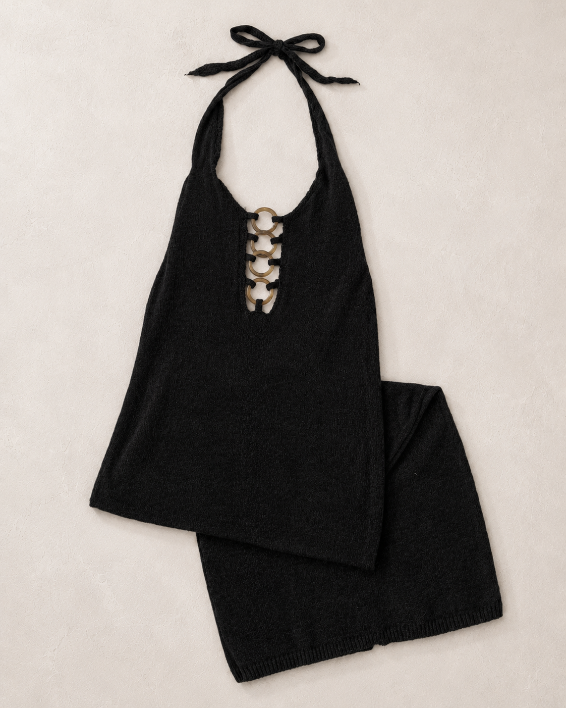 Mermaid Fashion Black Halter Dress