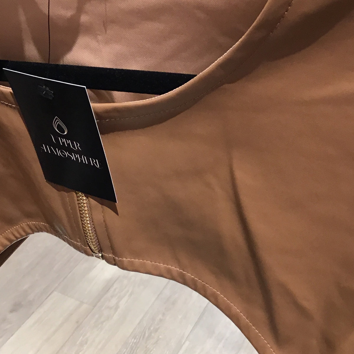 JW signature Mocha xtra crop leather top