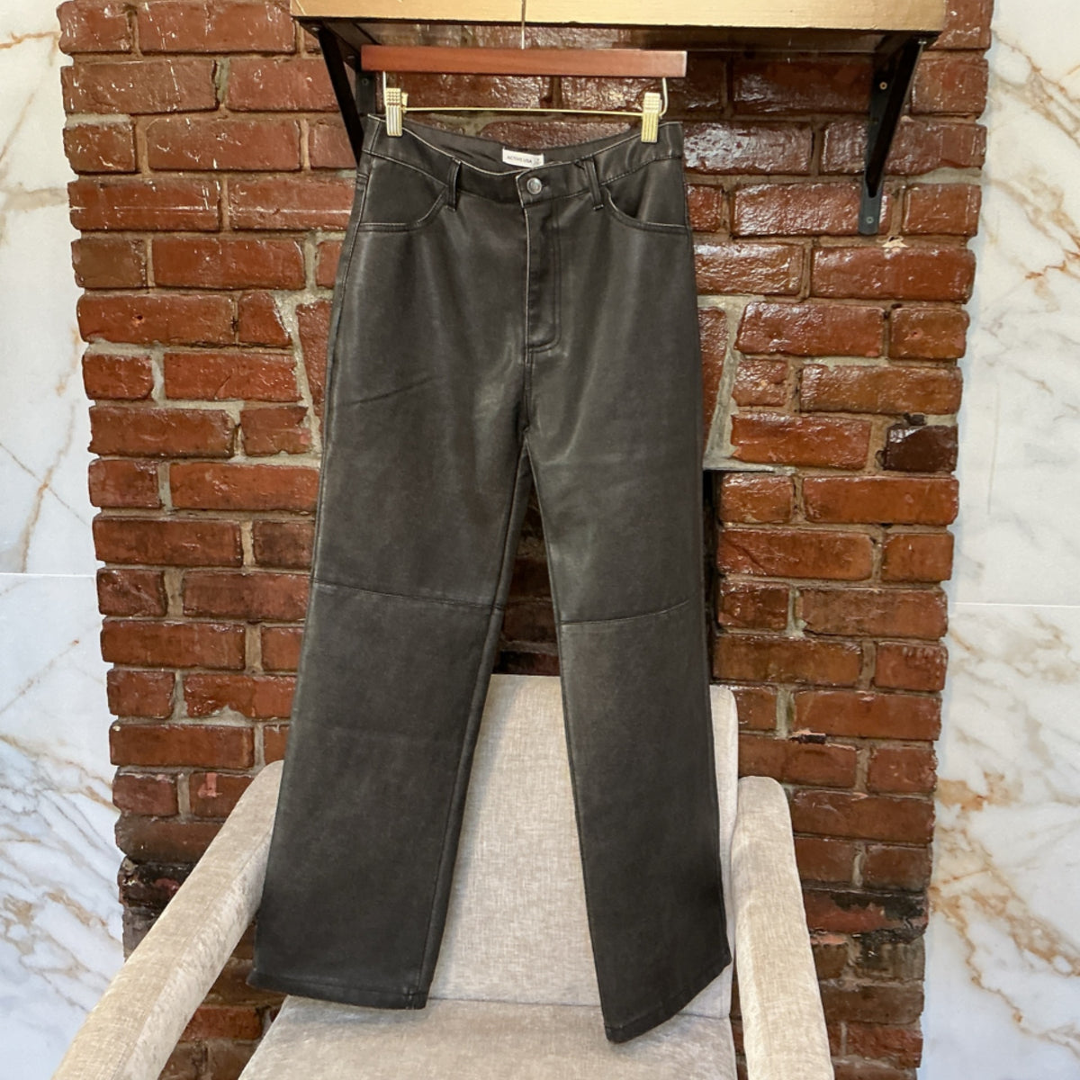 Active USA Brown Leather Pants