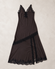 Beulah Brown/Black Lace Dress with silt