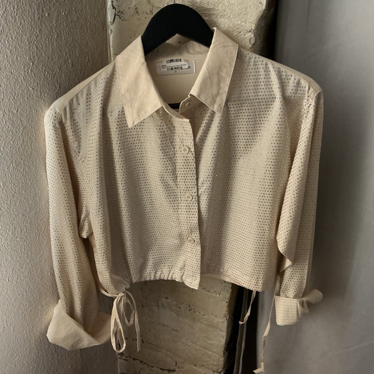 Upper Atmosphere Cream Rhinestone Top