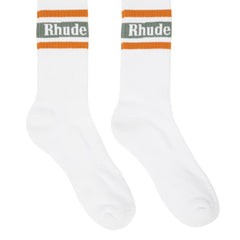 rhude socks orange\ green