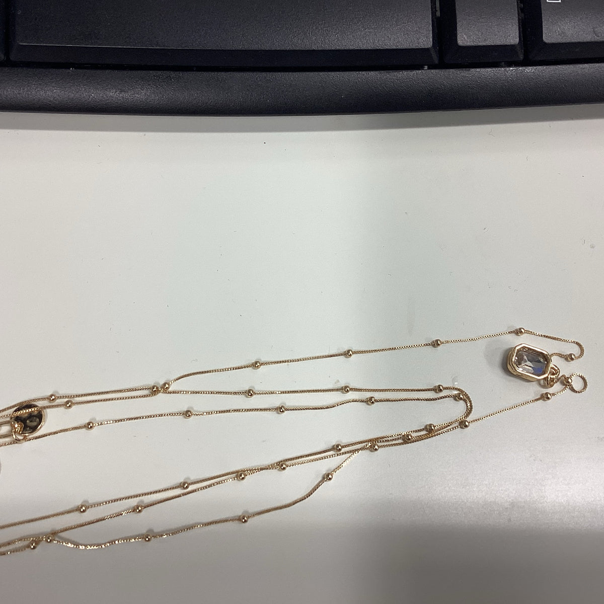 Gold triple stack necklace