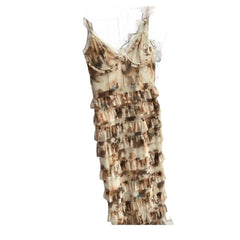 Vestis M Cream/brown corset dress