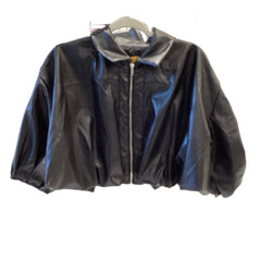 Love Highlight Black Bubble Sleeve Crop Jacket