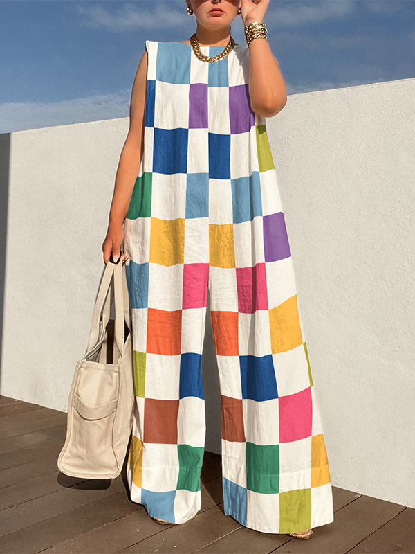 Loose SLV MULTI COLOR Jumpsuits:  L