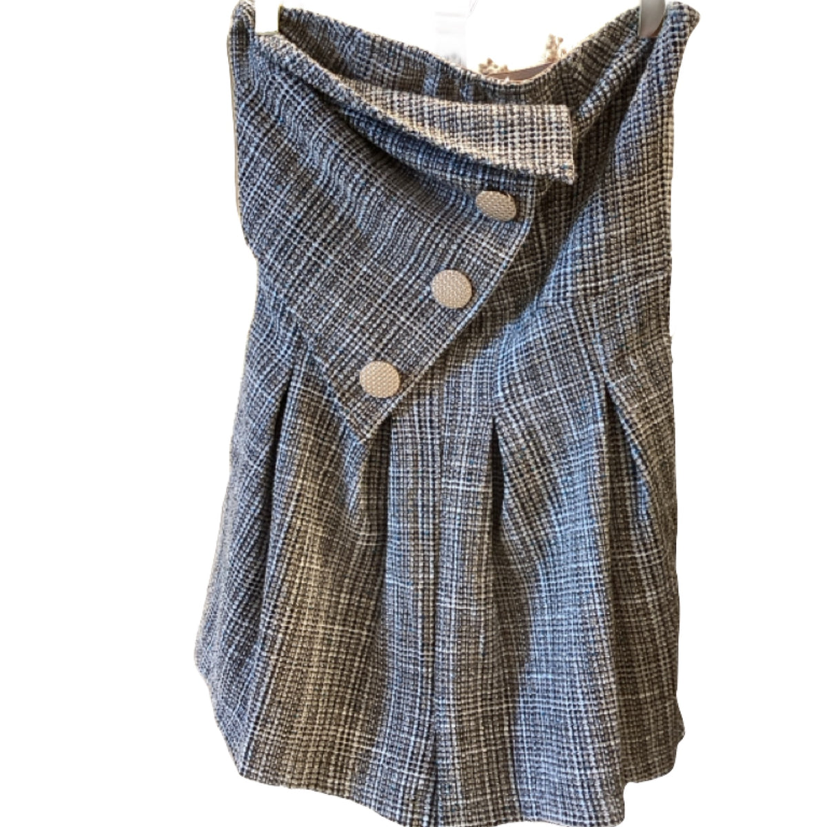 Kaylee Kollection Sleeveless Green and Gold Tweed Romper