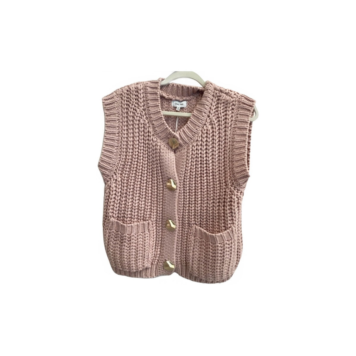 Love Tree Dusty Pink Knit Sweater Vest